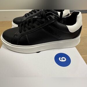 ALDO Classic Black Sneakers with White Heel Collar - Men's Casual Trainers